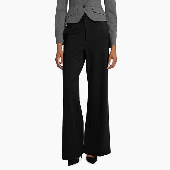New rag & bone Sofie Ponte Wide-Leg Pants Black - Picture 5 of 16